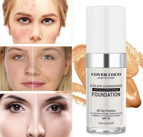 Coco - Long-lasting coverage for liquid foundation, foundation, skin tone, lightweight, transparent moisturizing cream
