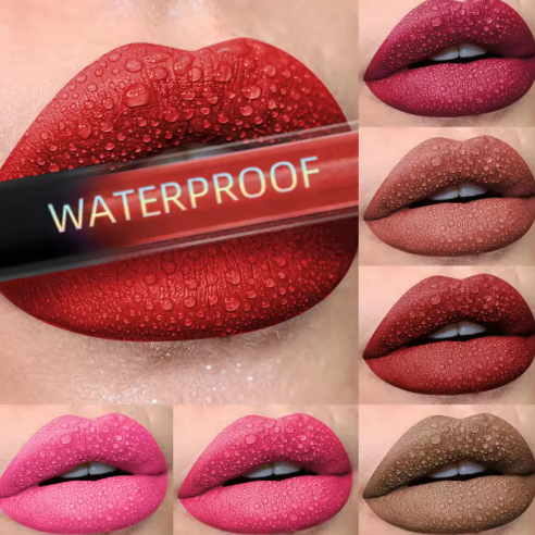 Matte Velvet Lip Gloss Waterproof Liquid Lipstick Nude Black Lips Tint Makeup Lip Glaze Cosmetics Red Lip Stain Beauty
