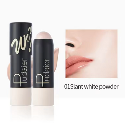 Full Coverage Lightweight Foundation Stick Contouring Face Makeup Long-Lasting Nude Foundation Base Blemish Concealer Bronzer Cosmetics with Brush